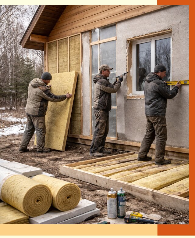 Утепление дачного дома в Вятских Поляне от 4821 руб/м2 — недорого | ТепломастерВтс