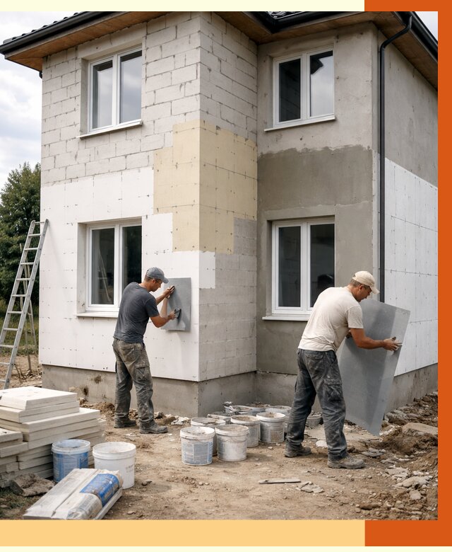 Утепление дома из газобетона в Вятских Поляне от 4263 руб./м² — заказать у ТепломастерВтс